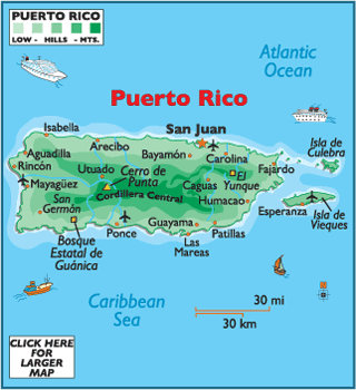 Puerto Rico karte San Juan